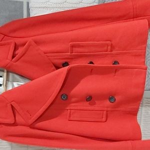 J.crew wool Pea coat size 8 red
